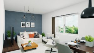 Digital Home Staging Wohnzimmer von Ventado Immobilien